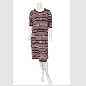 LRL Ralph Lauren Wool Cashmere Fair Isle Sweater Luxury Knit Short Sleeve Dress